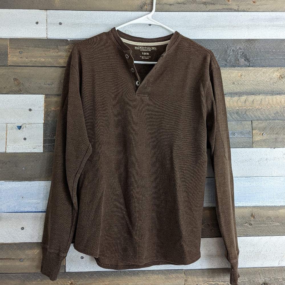 Brown Henley with Buttons